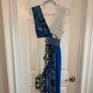 BLUE & WHITE MAXI DRESS